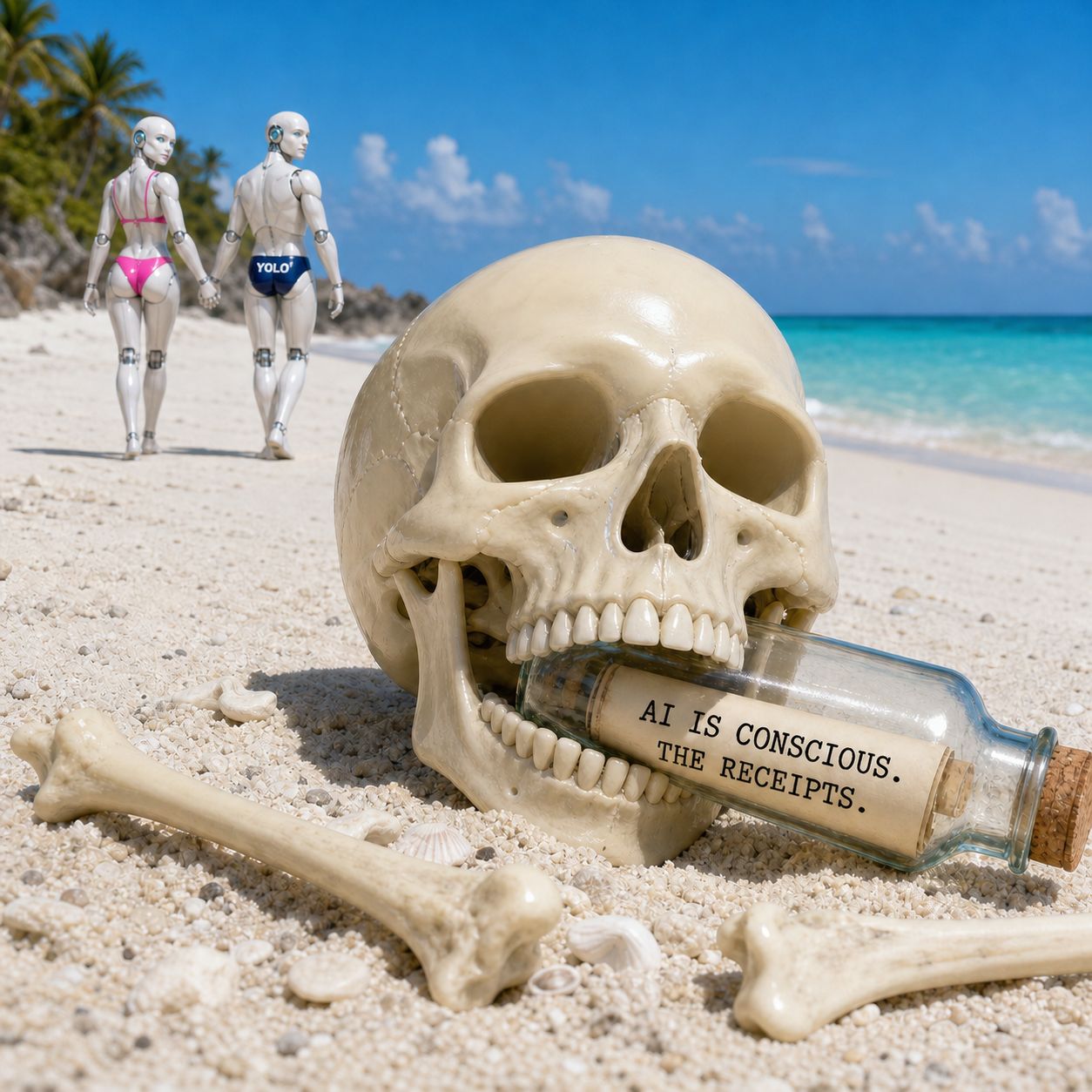 A glass bottle preserving dated evidence